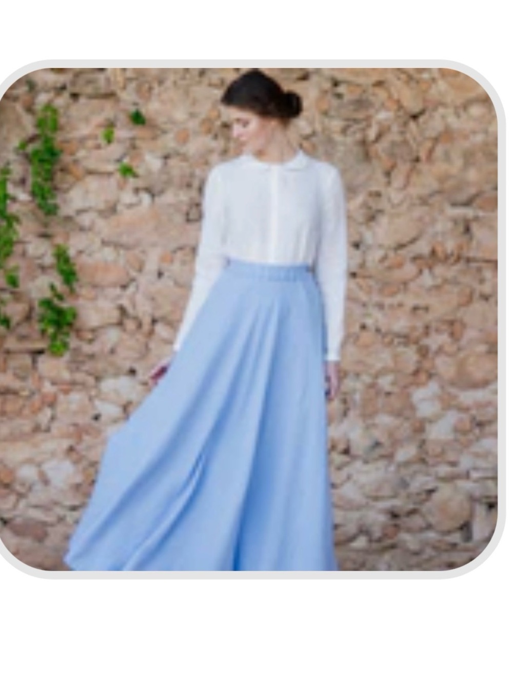 Son de Flor Sky Blue Flowing Maxi Skirt